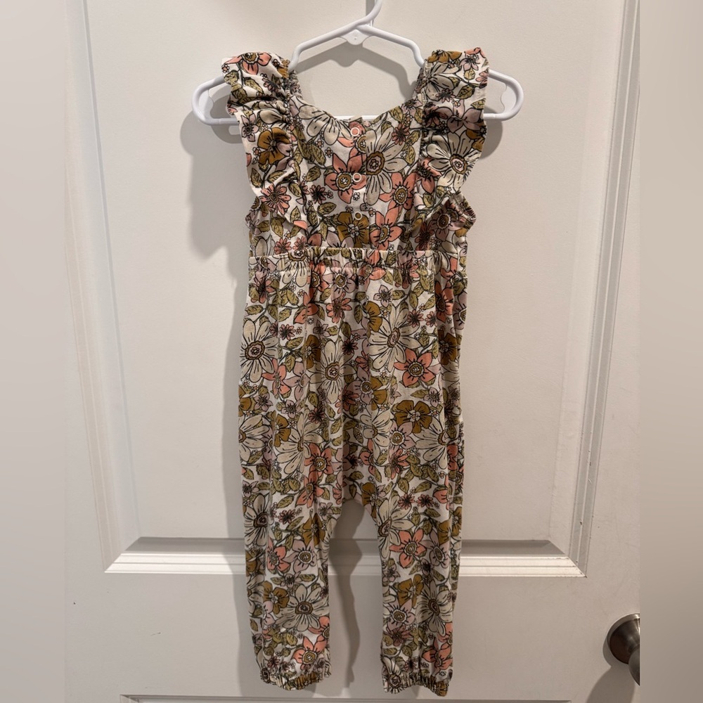 Floral Ruffle-Front Girls Romper - Picture 3 of 3